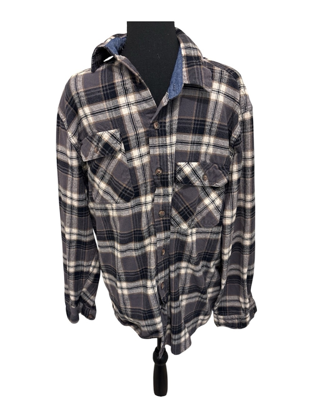 Jachs Navy and White Plaid Lightweight Shirt Jacket